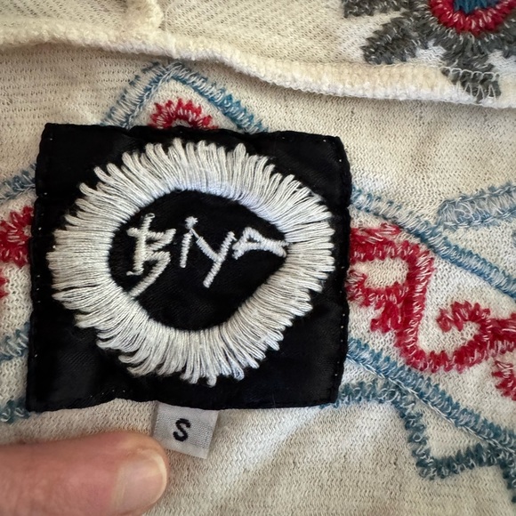 Johnny Was Biya Embroidered Colorful Boho open flowy cardigan - Size S - Picture 6 of 8